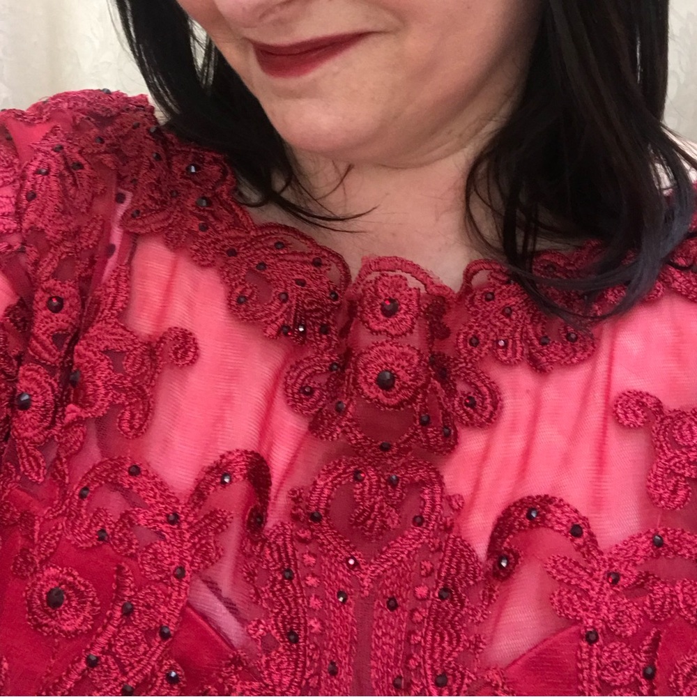 Tease Prom by Sydney’s Closet Style TE1908 size 16 Red Mermaid Gown NWT - Picture 5 of 10